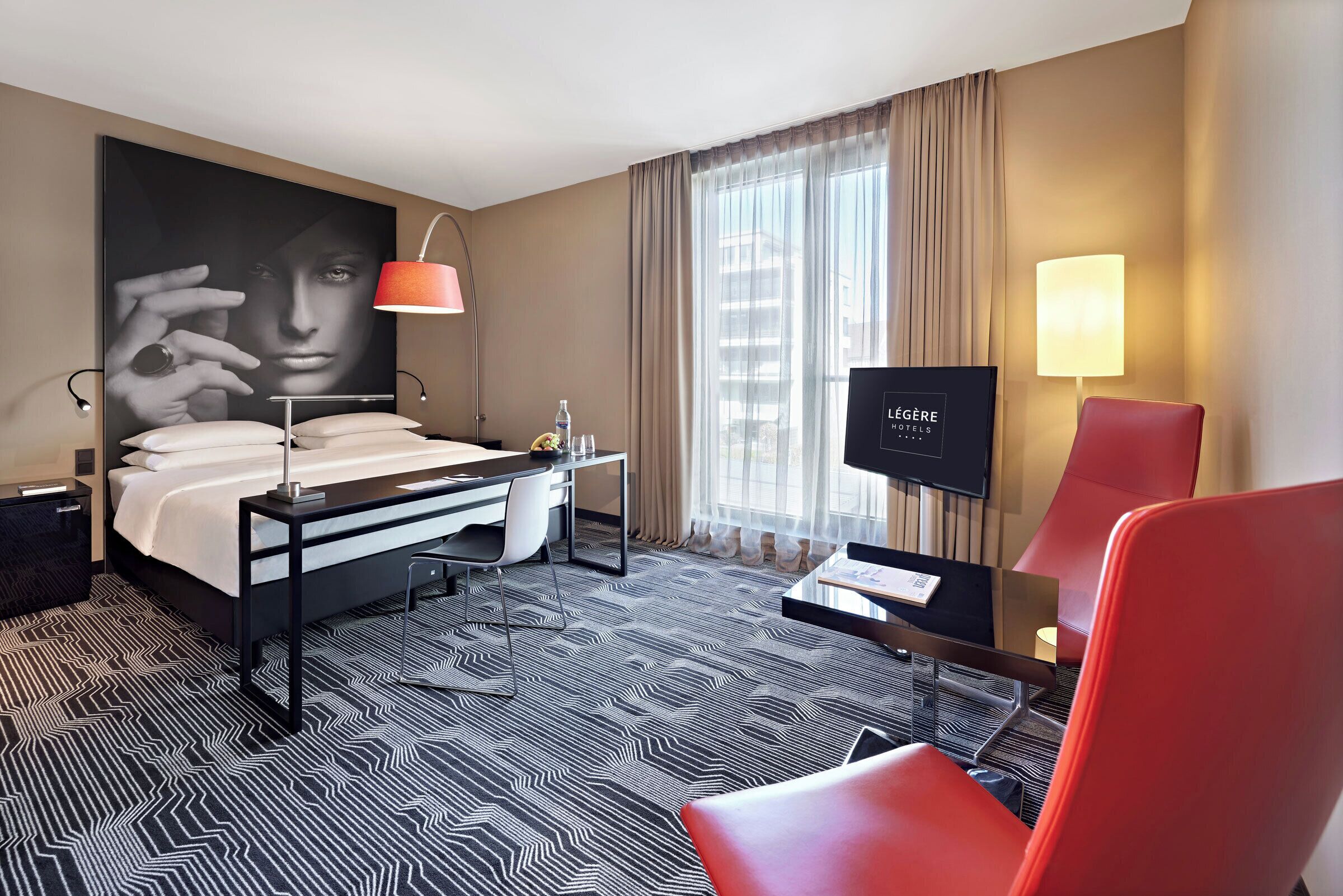 gallery double room | hypo-allergenic bedding, desk, blackout curtains, iron/ironing board