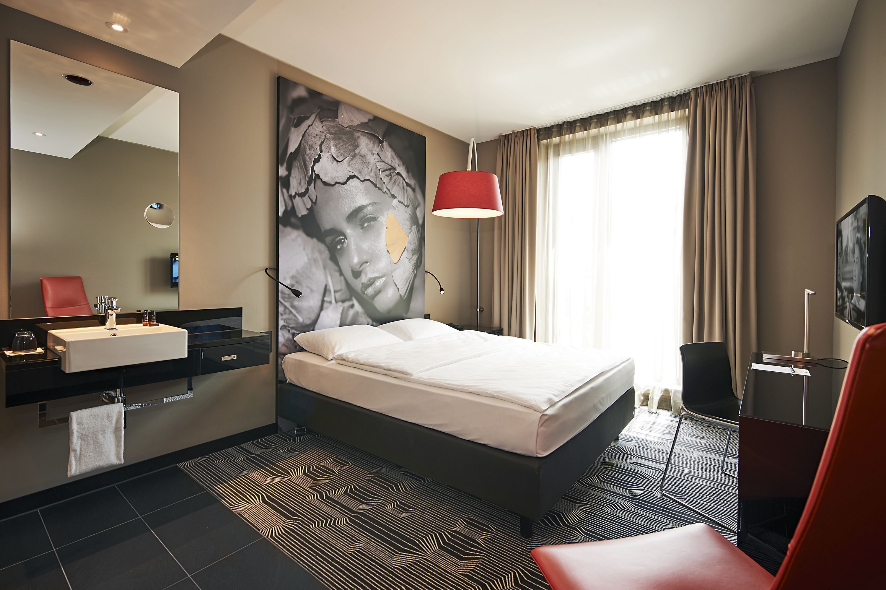 Hypo-allergenic bedding, desk, blackout curtains, iron/ironing board