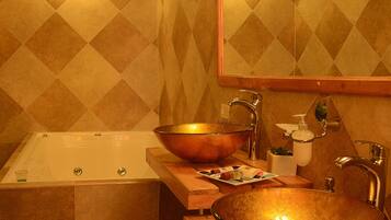 Superior Suite, Jetted Tub | Bathroom | Separate bathtub and shower, jetted bath, hydromassage showerhead