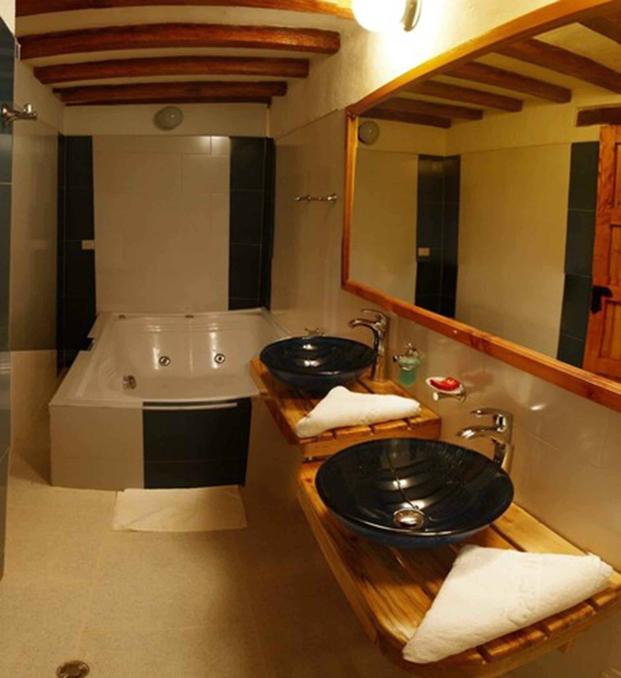 separate bathtub and shower, jetted bath, hydromassage showerhead