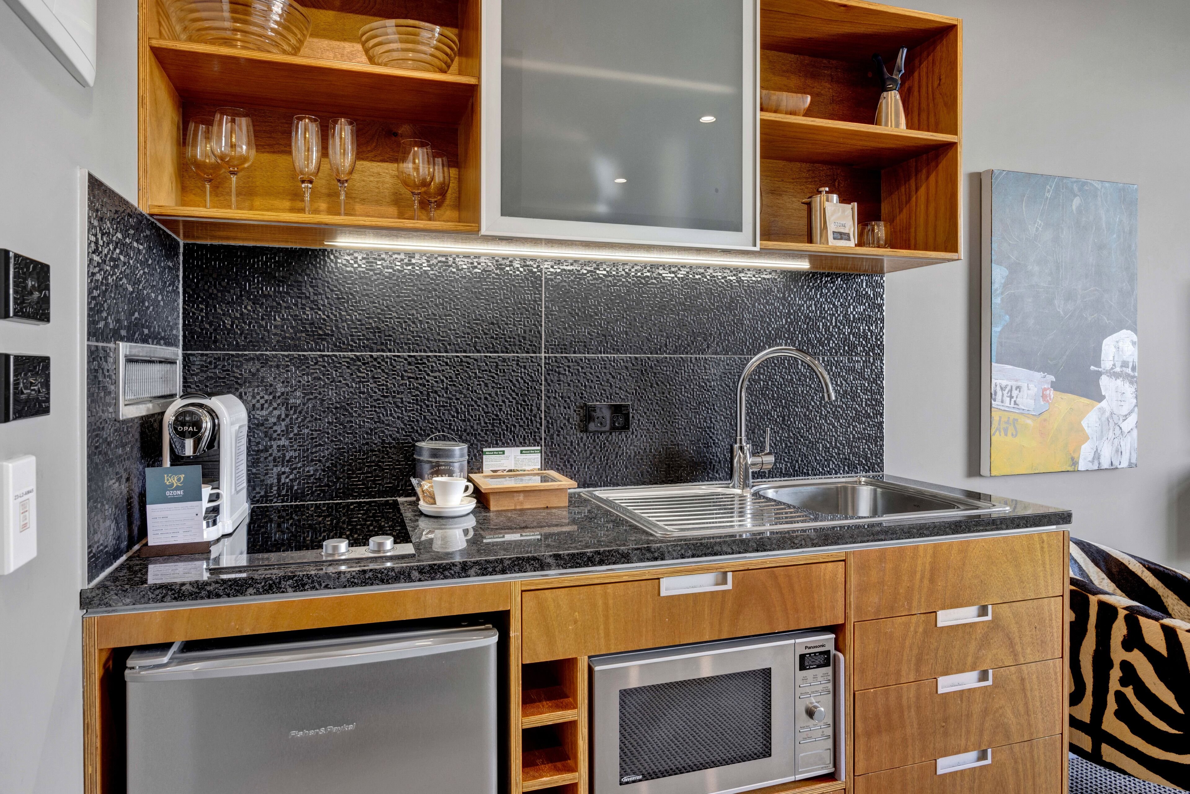 anniversary suite | private kitchen | fridge, microwave, coffee/tea maker, electric kettle