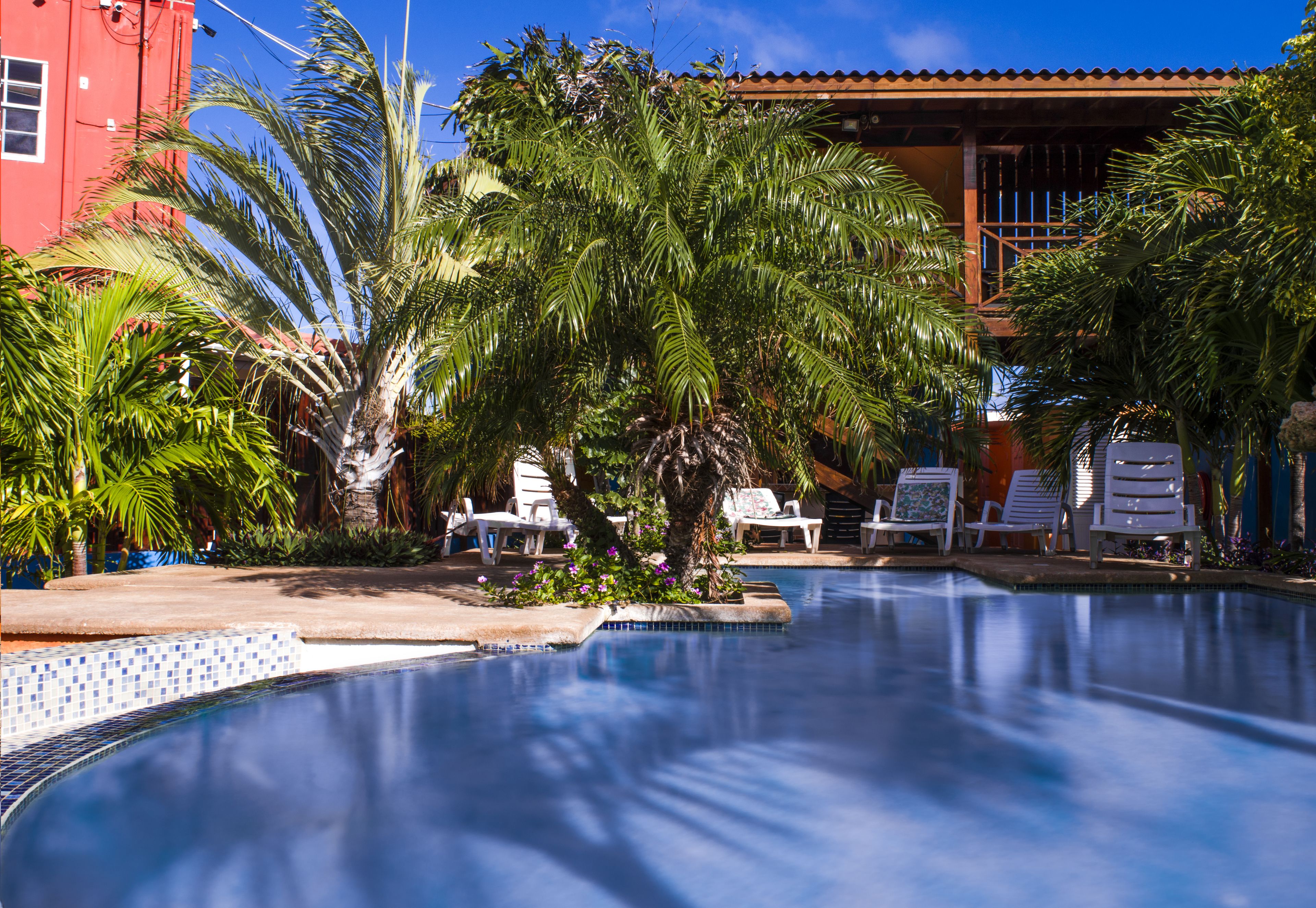 outdoor pool, open 6 am to 10 pm, pool loungers