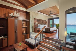 Sandbar Bungalow | Living area | LCD TV, DVD player, MP3 dock - Two Seasons Coron Island Resort  (Coron)