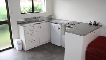 Fridge, microwave, electric kettle