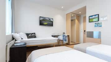 Habitación triple estándar | Ropa de cama hipoalergénica y caja de seguridad en la habitación