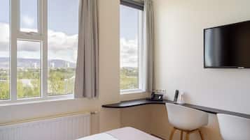 Hypo-allergenic bedding available, in-room safe, desk, laptop workspace