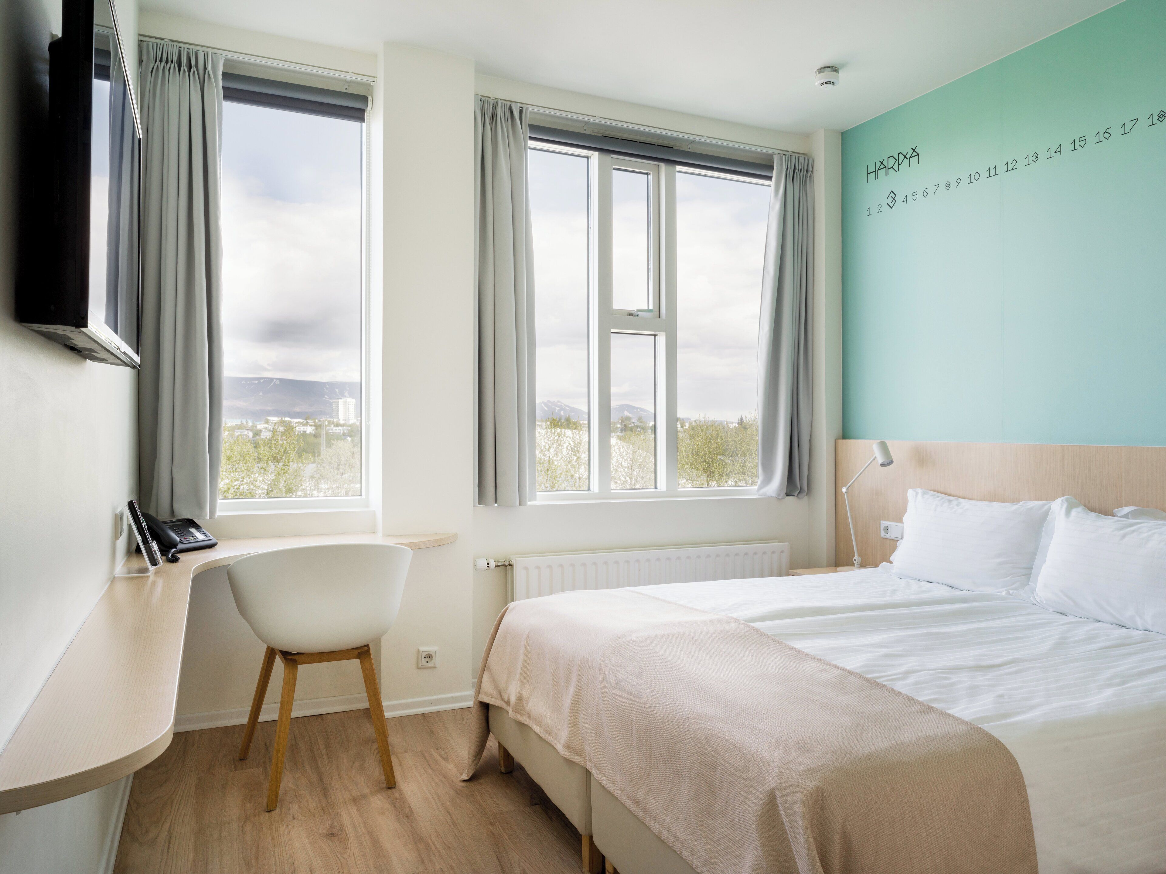 Habitación estándar con 1 cama matrimonial o 2 individuales | Ropa de cama hipoalergénica y caja de seguridad en la habitación 