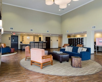 Hotel entrance and lobby at Comfort Suites near Westchase on Beltway 8