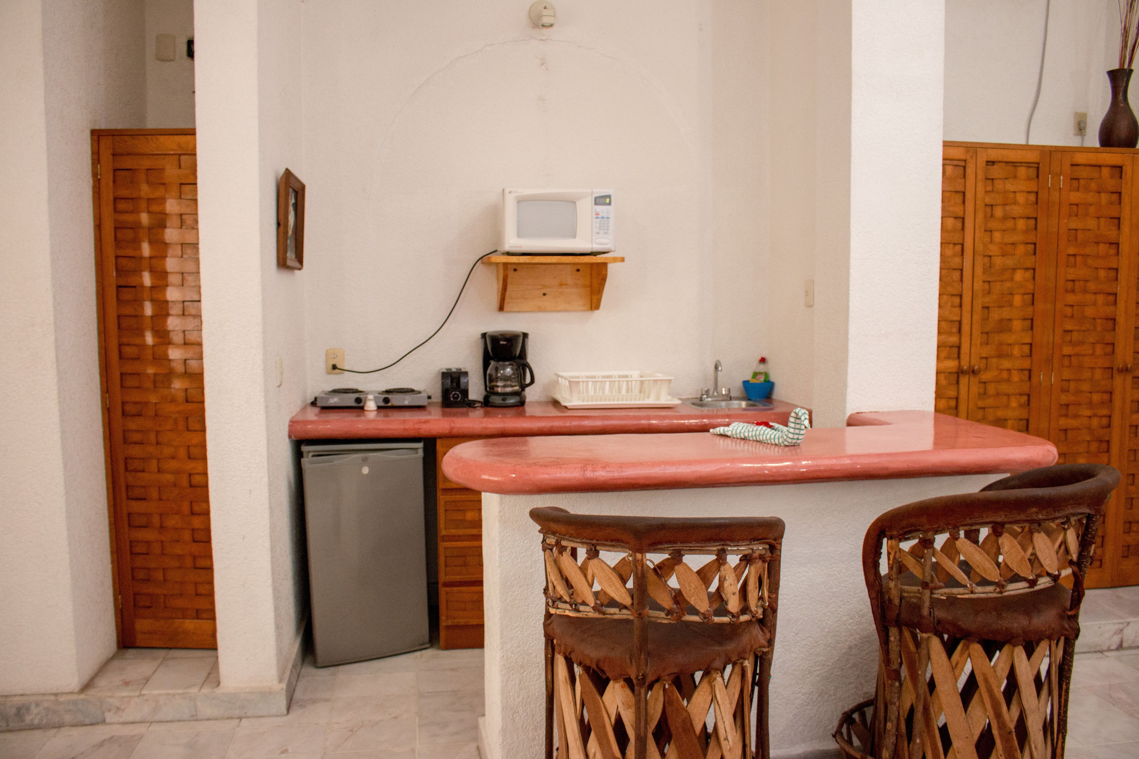 suite, kitchenette | private kitchenette | full-sized fridge, coffee/tea maker