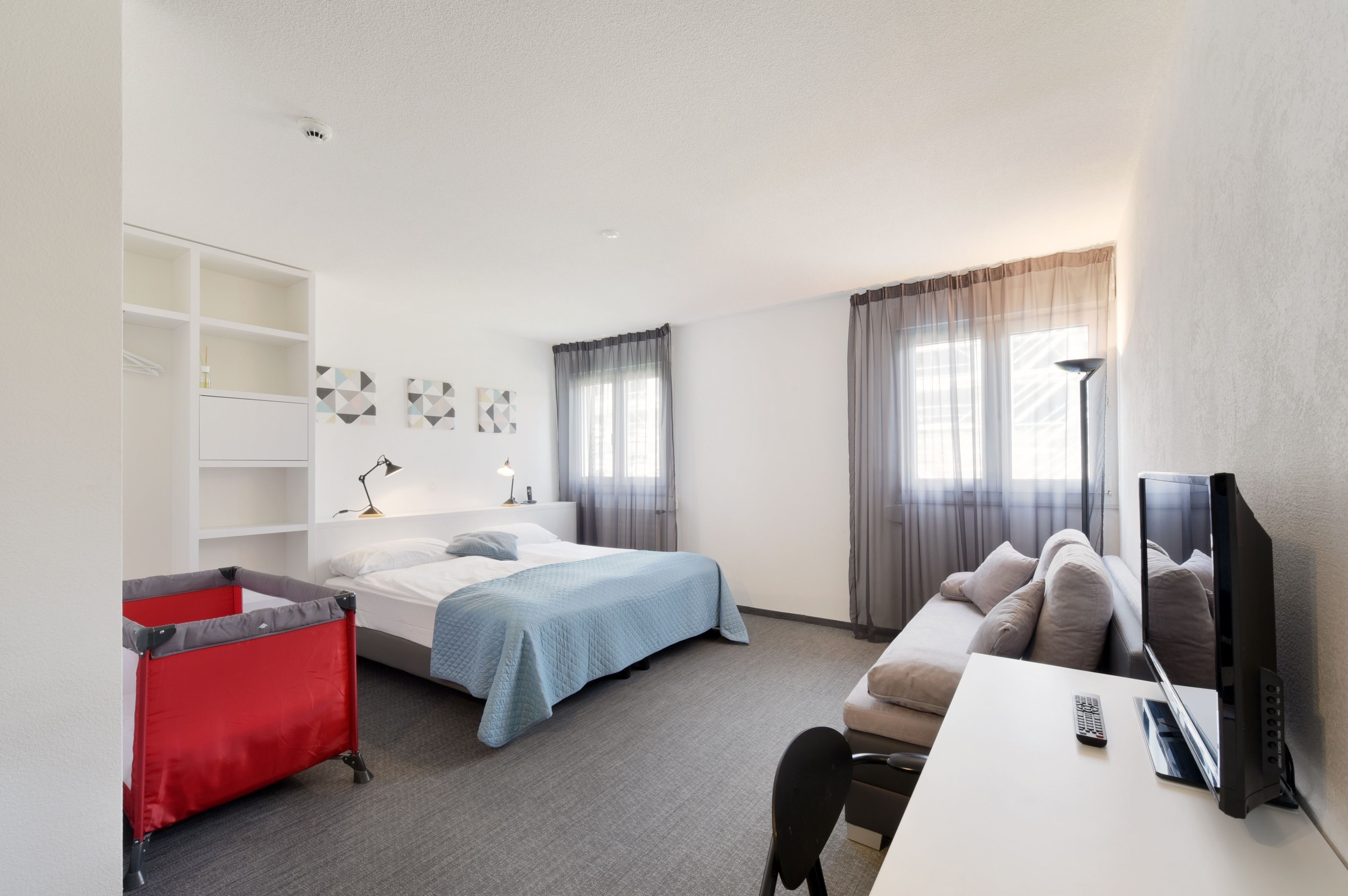 family room | in-room safe, desk, laptop workspace, free cots/infant beds