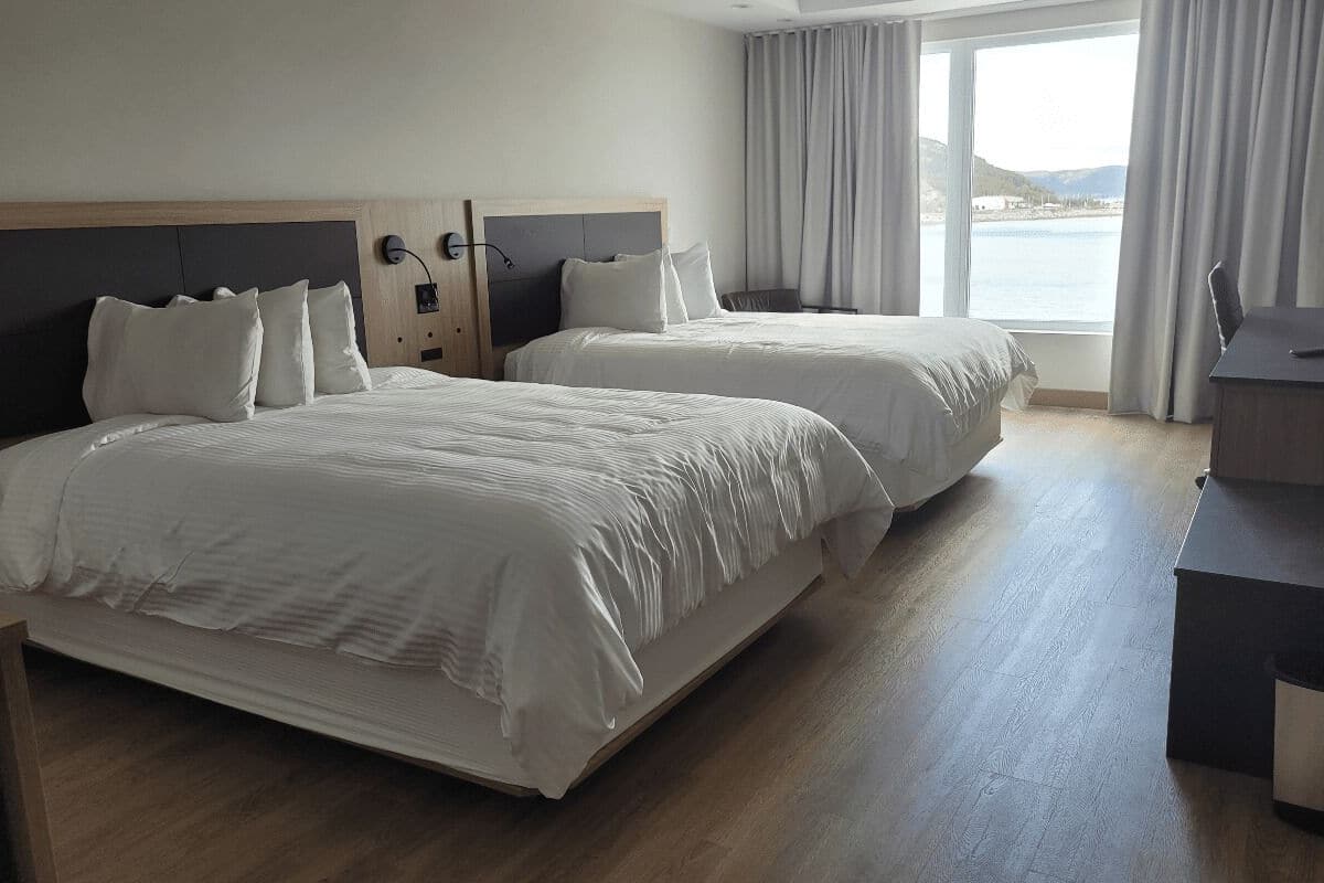 desk, laptop workspace, blackout curtains, soundproofing