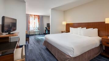 In-room safe, desk, laptop workspace, blackout drapes