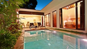 Villa, 2 Bedrooms, Private Pool | Minibar, in-room safe, desk, iron/ironing board