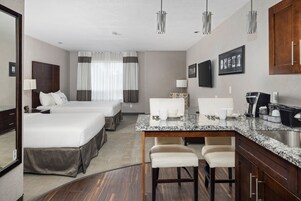 Deluxe Room, 2 Queen Beds | Premium bedding, desk, laptop workspace, blackout drapes