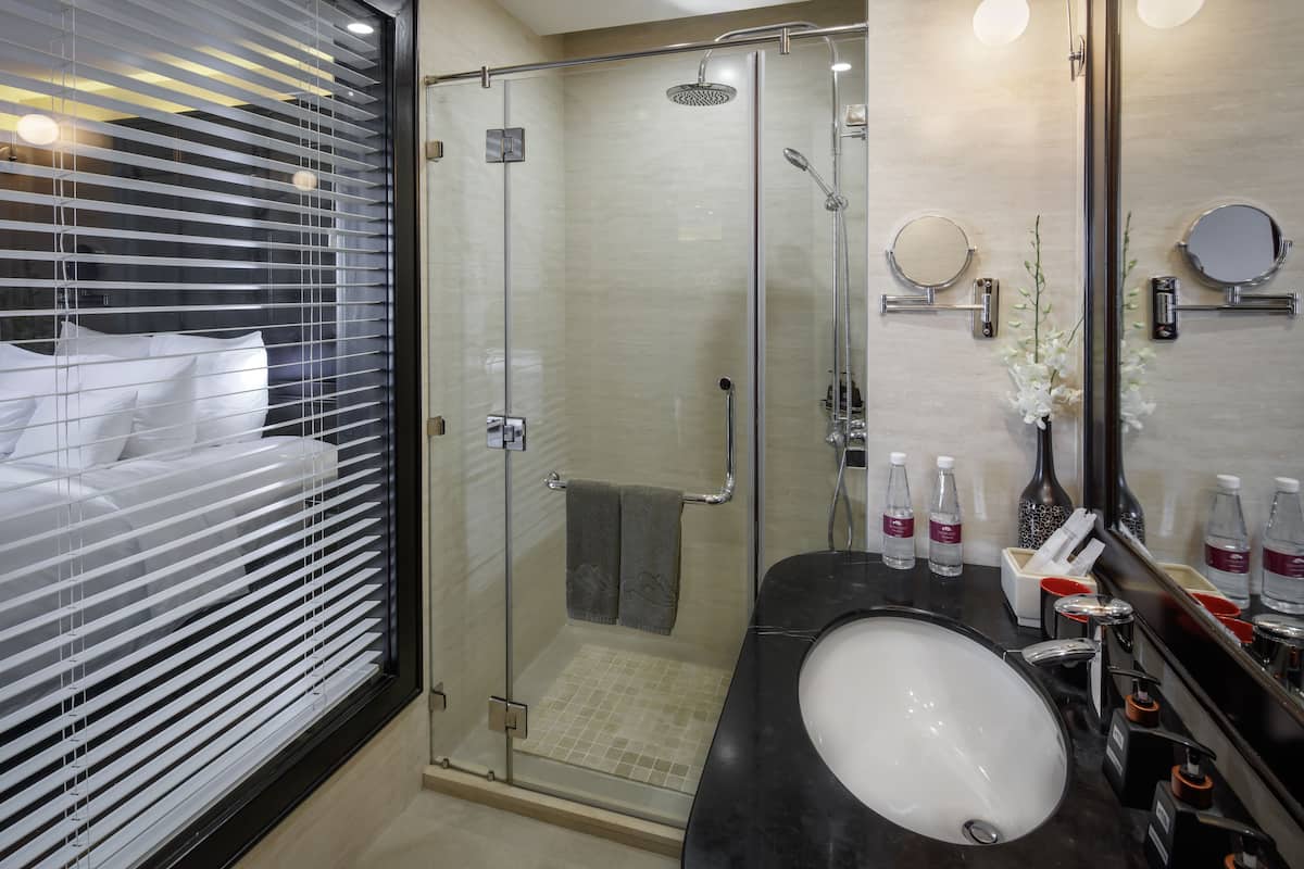 free toiletries, hair dryer, bathrobes, slippers