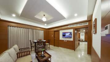 JP Suite | Living area | 32-inch LCD TV with satellite channels, TV