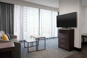 Suite, 1 King Bed, Accessible, Bathtub (Mobility & Hearing) | Living area | 32-inch LCD TV with digital channels, TV, Netflix - Homewood Suites by Hilton Dallas Downtown, TX (Dallas)