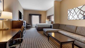 Suite, 1 King Bed, Non Smoking, Refrigerator & Microwave (with Sofabed) | Pillow-top beds, desk, laptop workspace, soundproofing