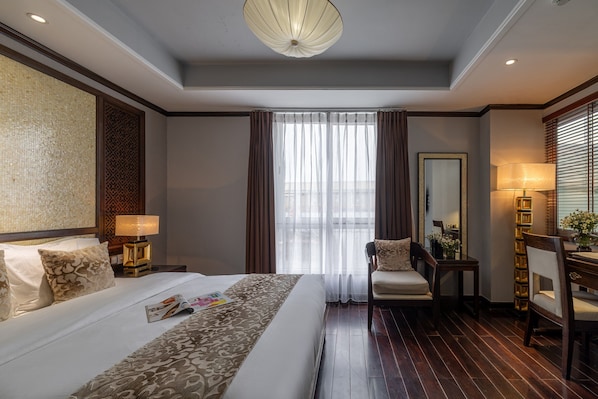 Free minibar items, in-room safe, individually decorated