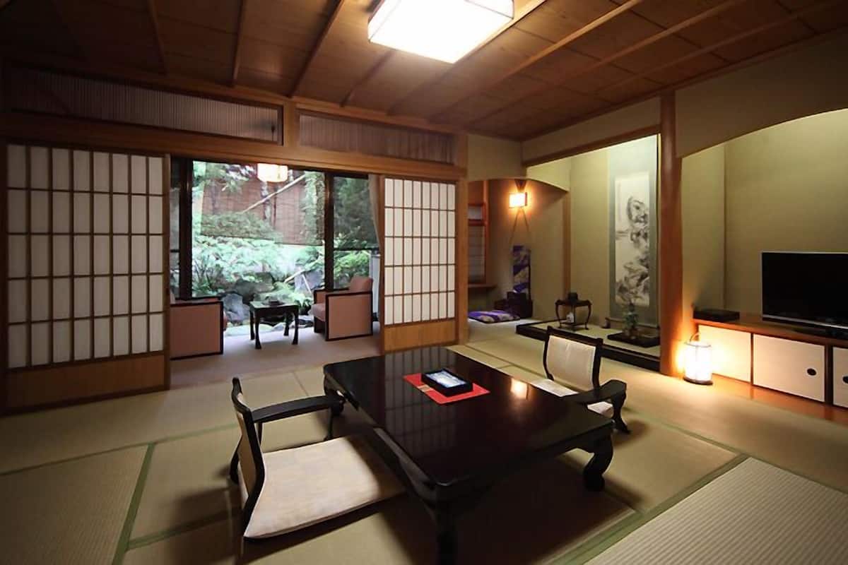 Room with Open-Air Bath (Sazantei) | Living area | TV