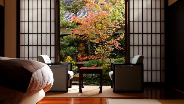 Japanese Western Style Room with Open-Air Bath (Sazantei) | View from room