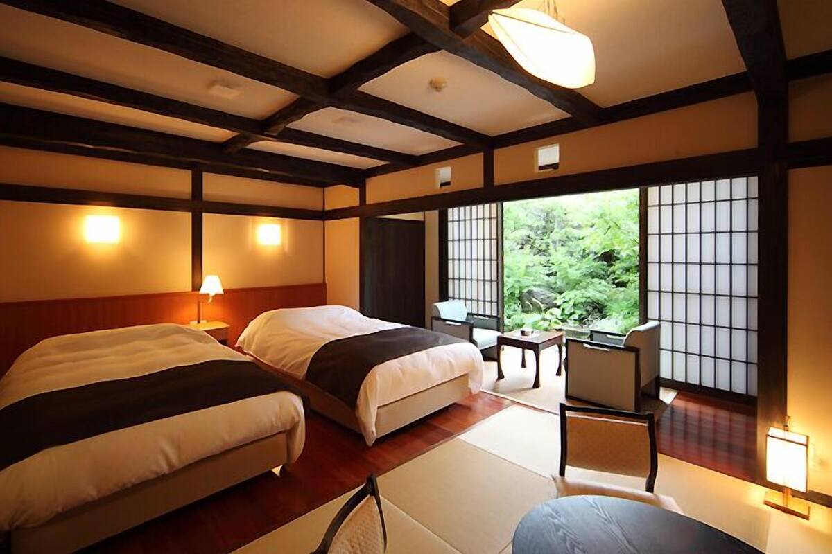 Japanese Western Style Room with Open-Air Bath (Sazantei) | Free WiFi
