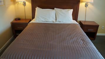 Desk, free WiFi, bed sheets