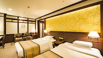 Premium bedding, down duvets, in-room safe, desk