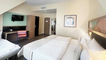 Premium bedding, pillow-top beds, in-room safe, desk