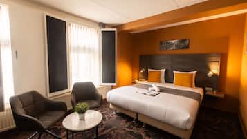 1 bedroom, desk, laptop workspace, blackout curtains
