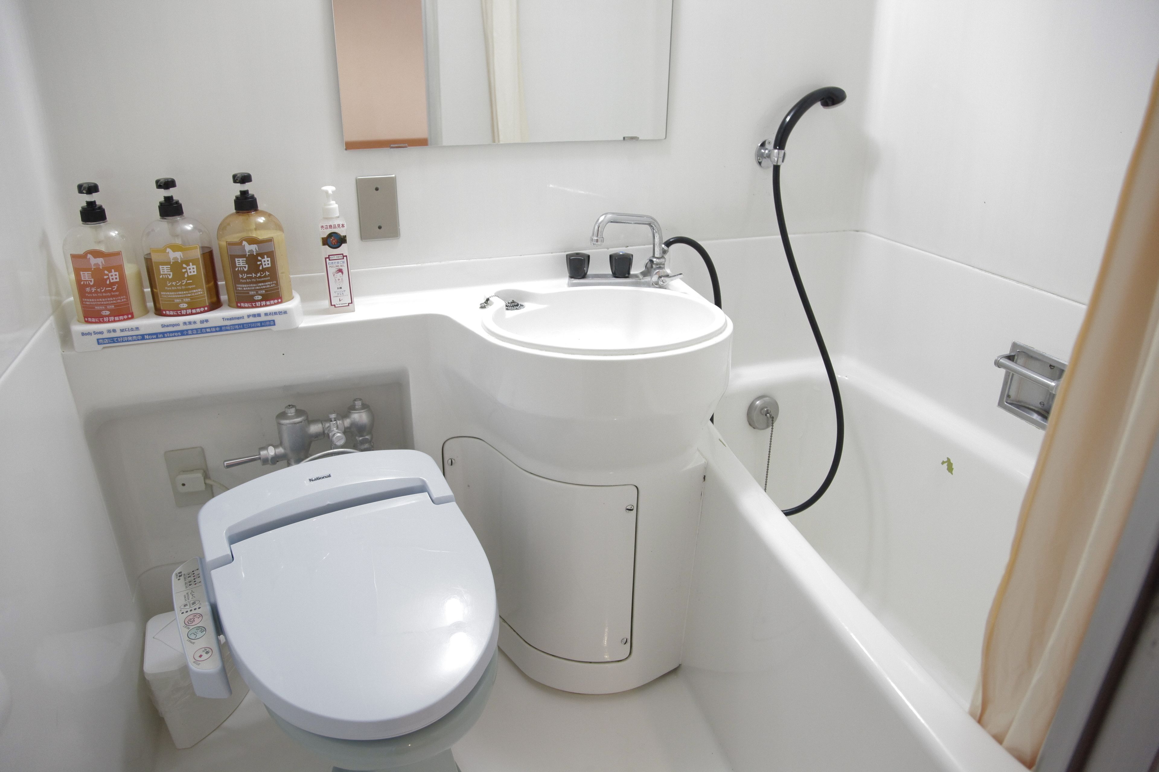 free toiletries, hair dryer, slippers, electronic bidet