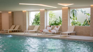 Indoor pool, pool loungers