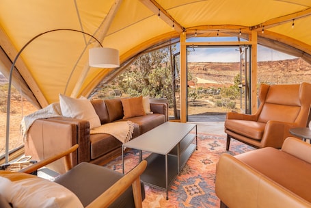 Lobby sitting area. Under Canvas Moab