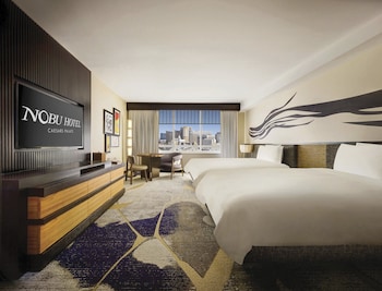 Premium bedding, pillowtop beds, minibar, in-room safe at NOBU Las Vegas – A Caesars Rewards Destination
