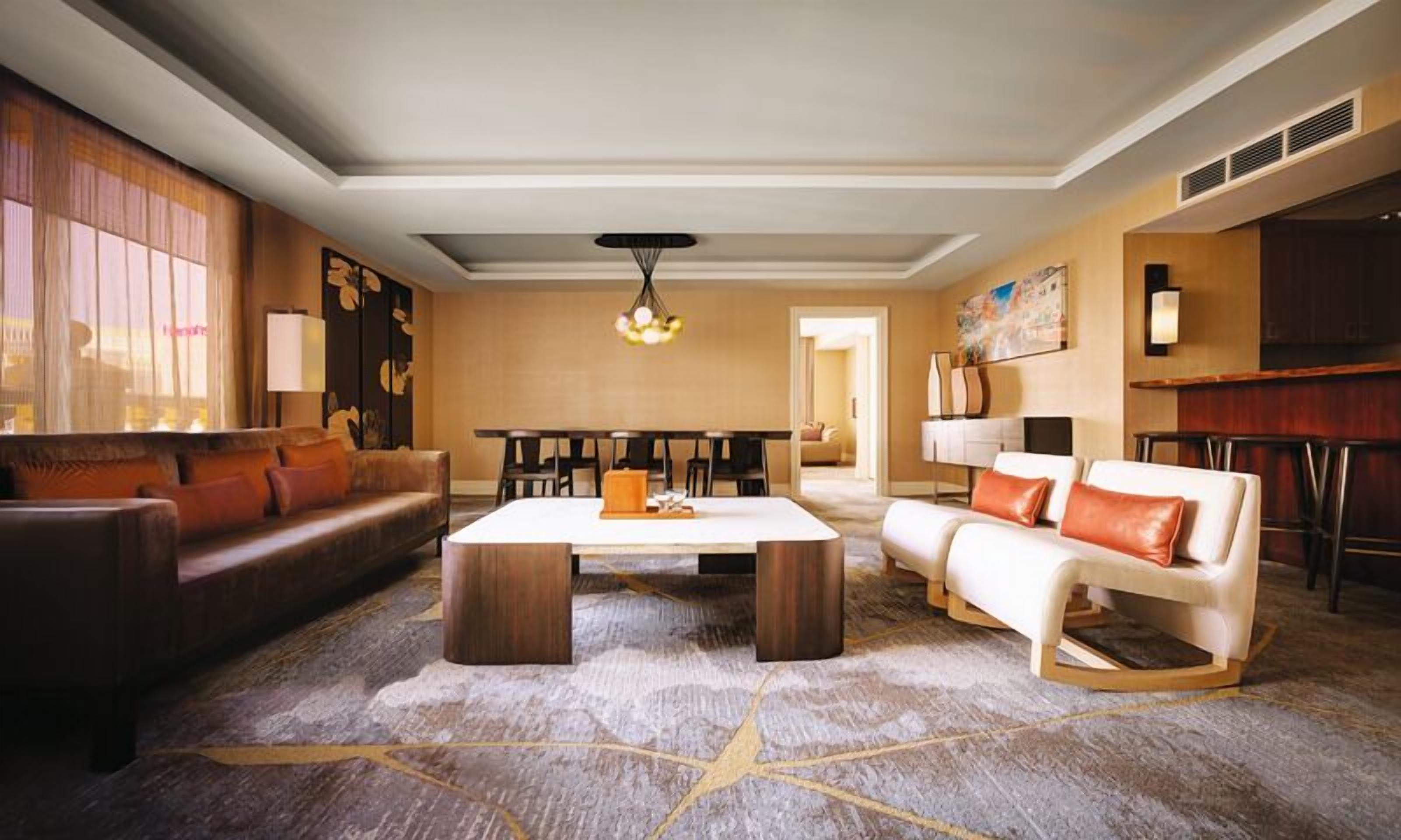 nobu hakone suite | living area | 55-inch tv with cable channels, pay films