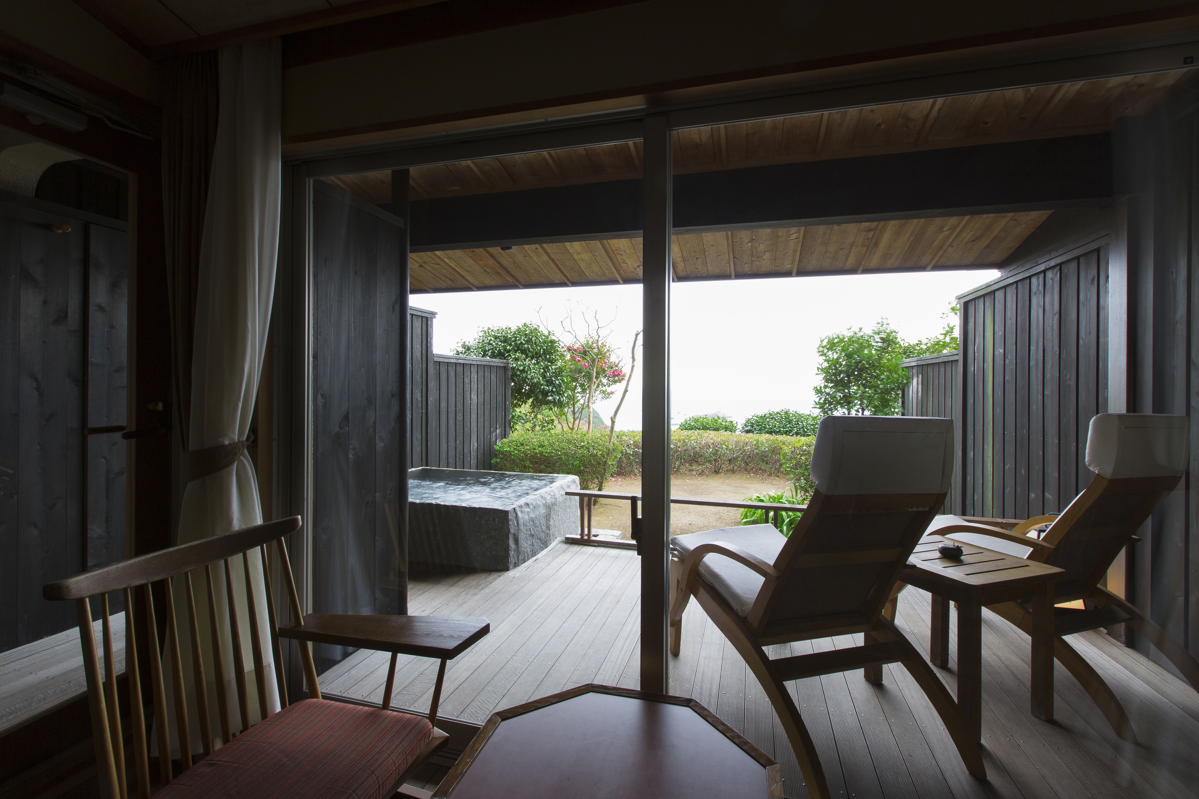 japanese-style room with open-air bath | premium bedding, minibar, in-room safe, blackout curtains