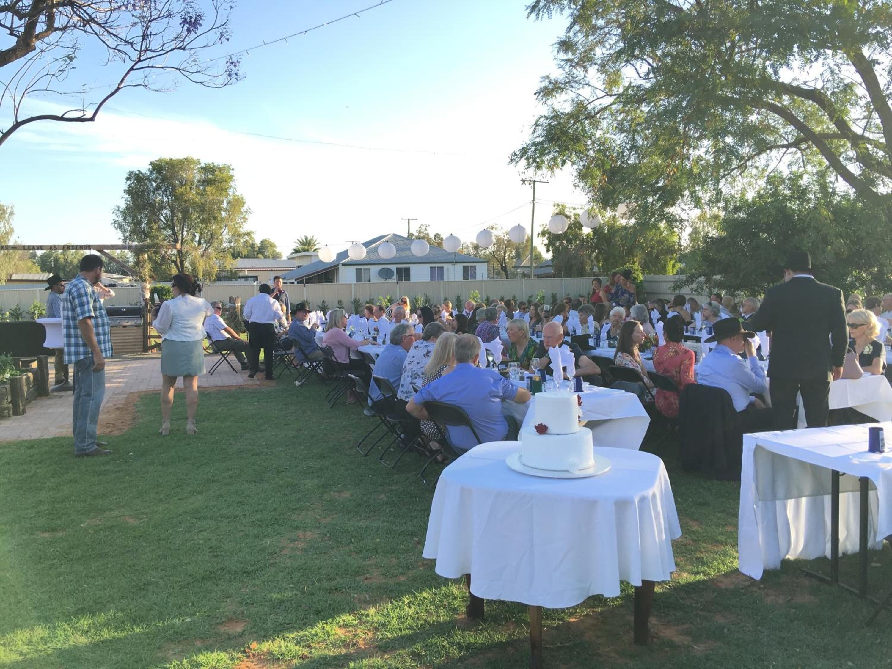 outdoor banquet area