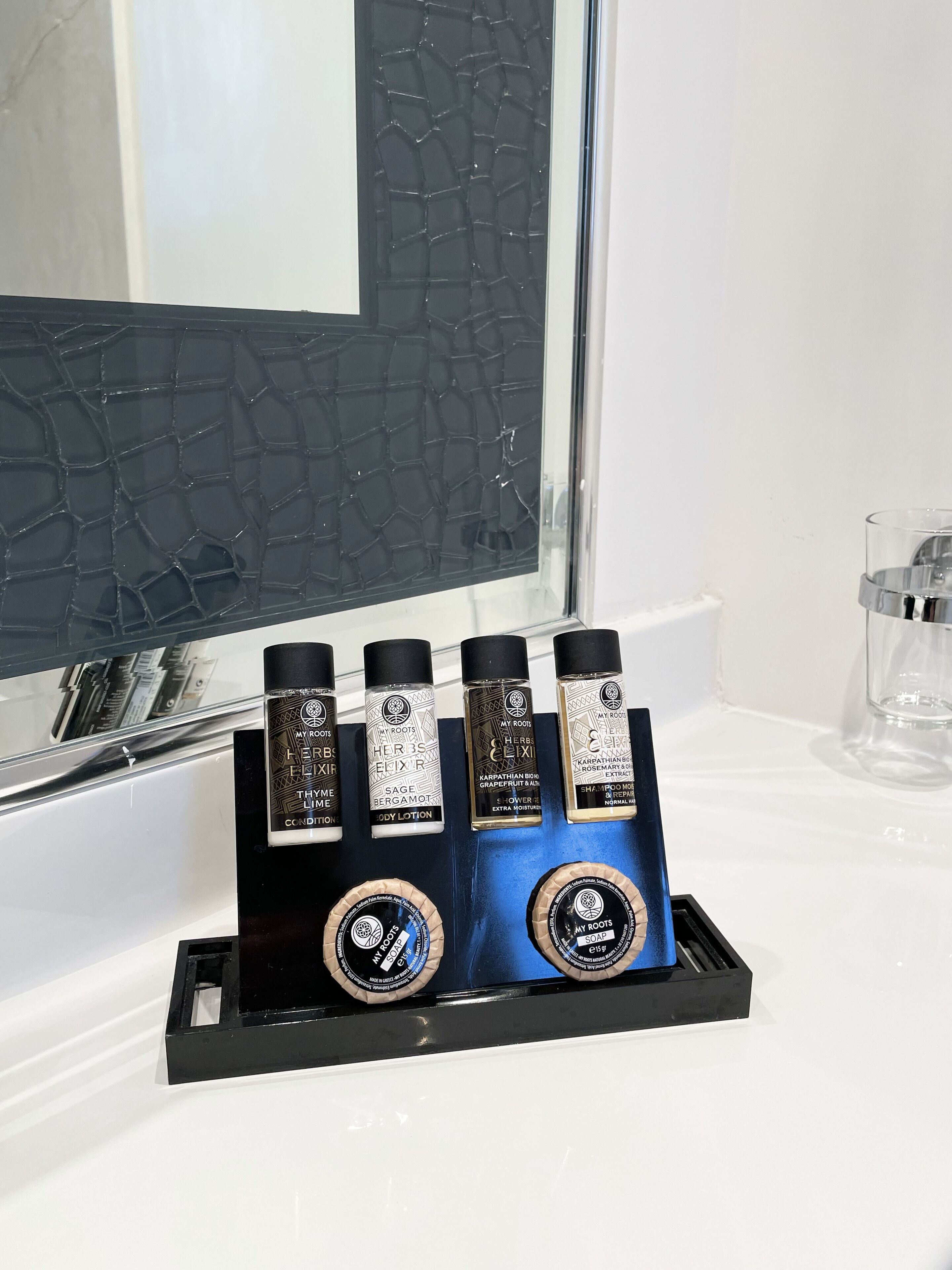 free toiletries, hair dryer, bathrobes, slippers