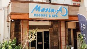 A building with a sign reading "Marin-A Resort & Spa". - Marin-A Hotel (Bodrum)