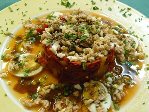 Lunch, dinner served; Spanish cuisine, garden views