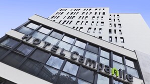 A modern hotel building with large windows and a sign that reads "HOTEL Campanile." - Campanile Nancy Centre - Gare (Nancy)