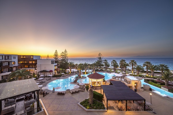 Indoor pool, outdoor pool, pool umbrellas, sun loungers