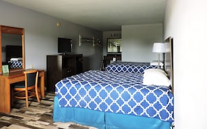 Desk, free WiFi, bed sheets, alarm clocks