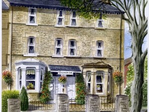 A two-story stone building with a sign reading "Geminian." - Geminian Guest House (Harrogate)