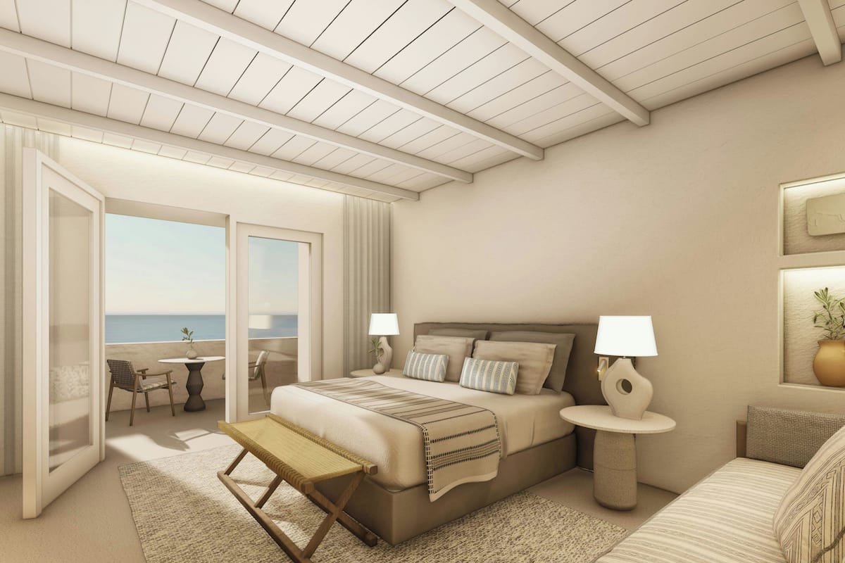 Aegean Suite with Non-Private Sofa Bed and Ocean View