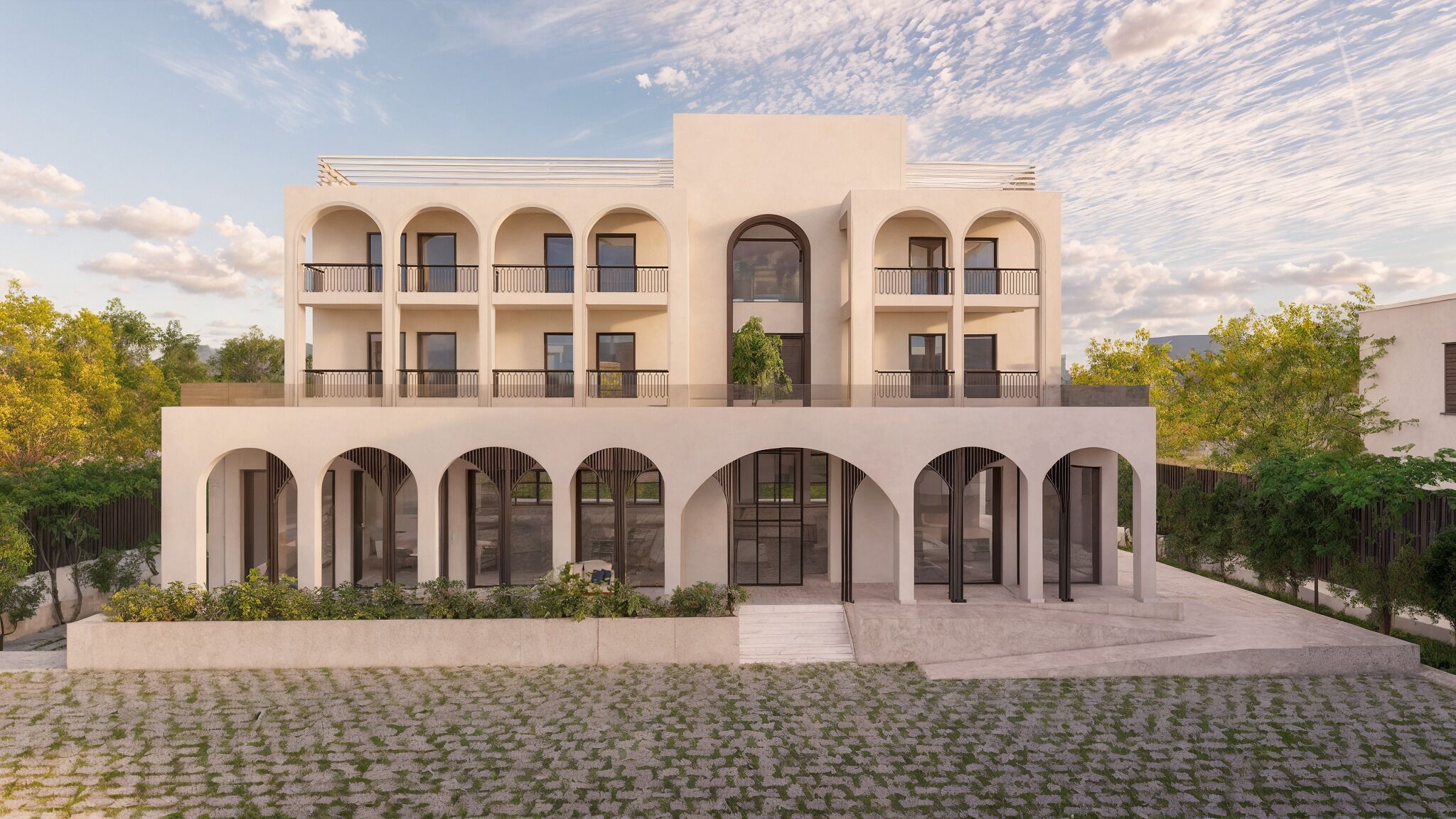 Front of property - evening/night