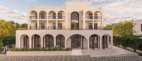 Mặt tiền nơi lưu trú - ban đêm