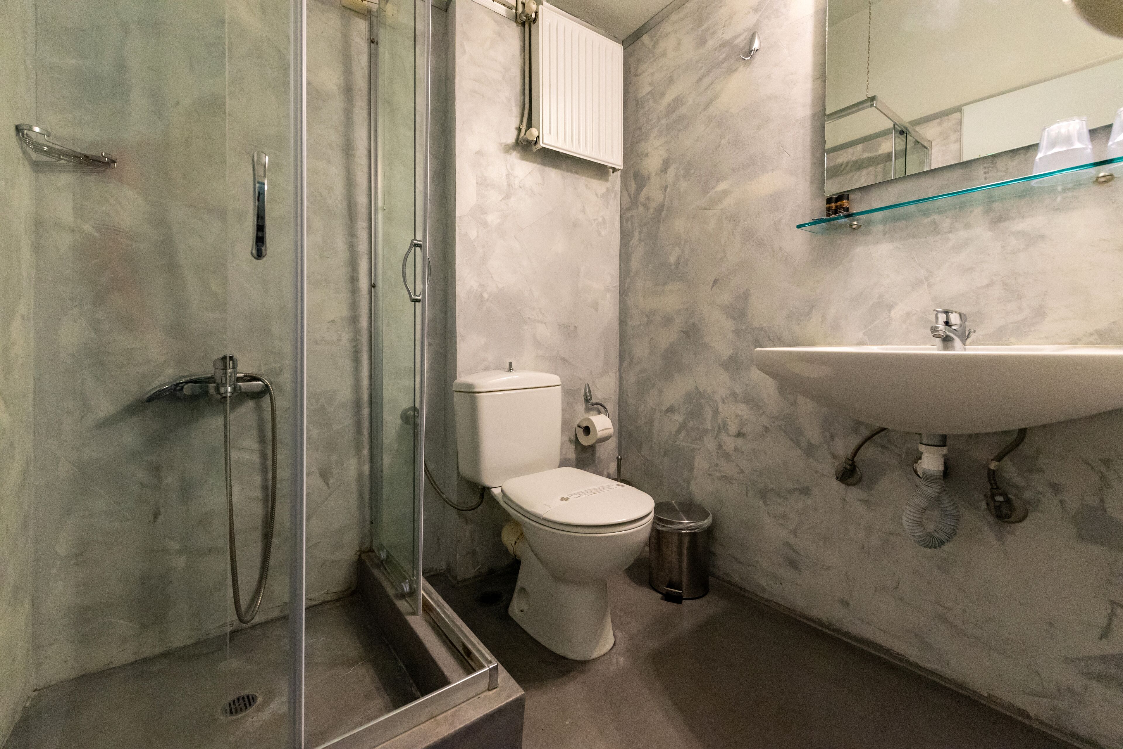 deluxe double or twin room | bathroom | shower, hair dryer, bidet, towels