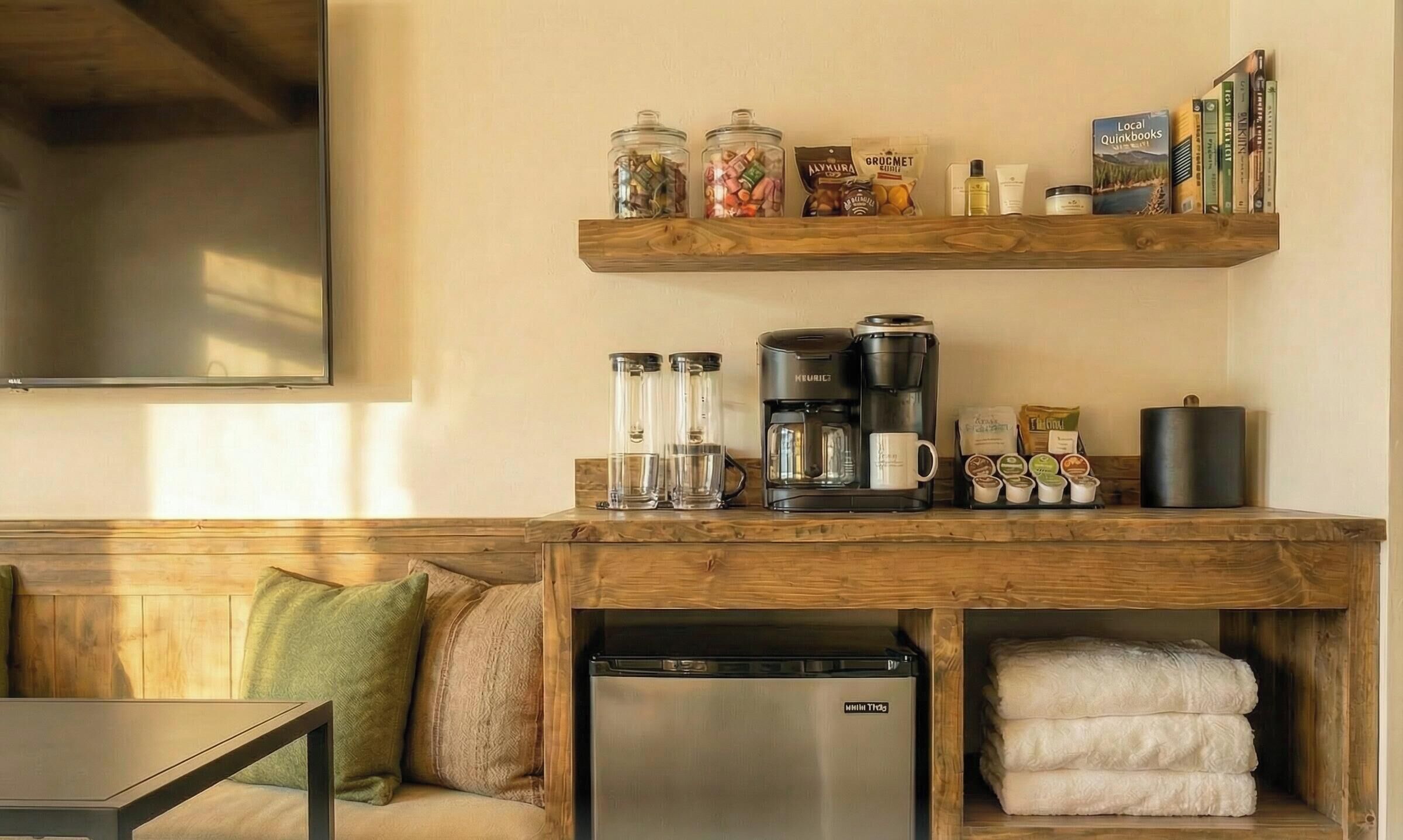 Microwave, coffee/tea maker