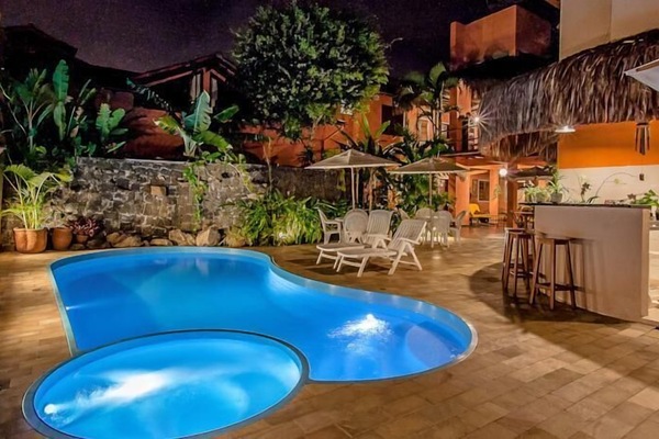 Outdoor pool, open 10 AM to 10 PM, sun loungers